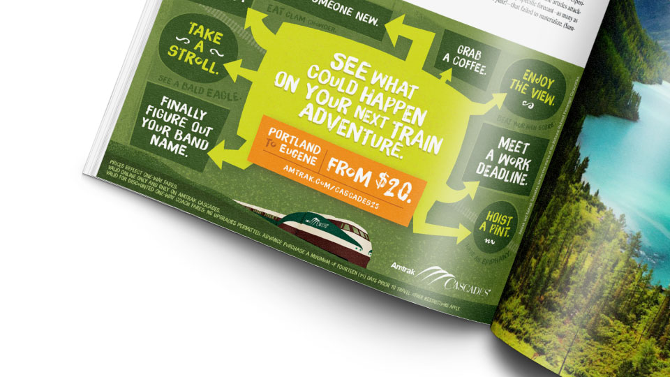 Amtrak Cascades - print ad
